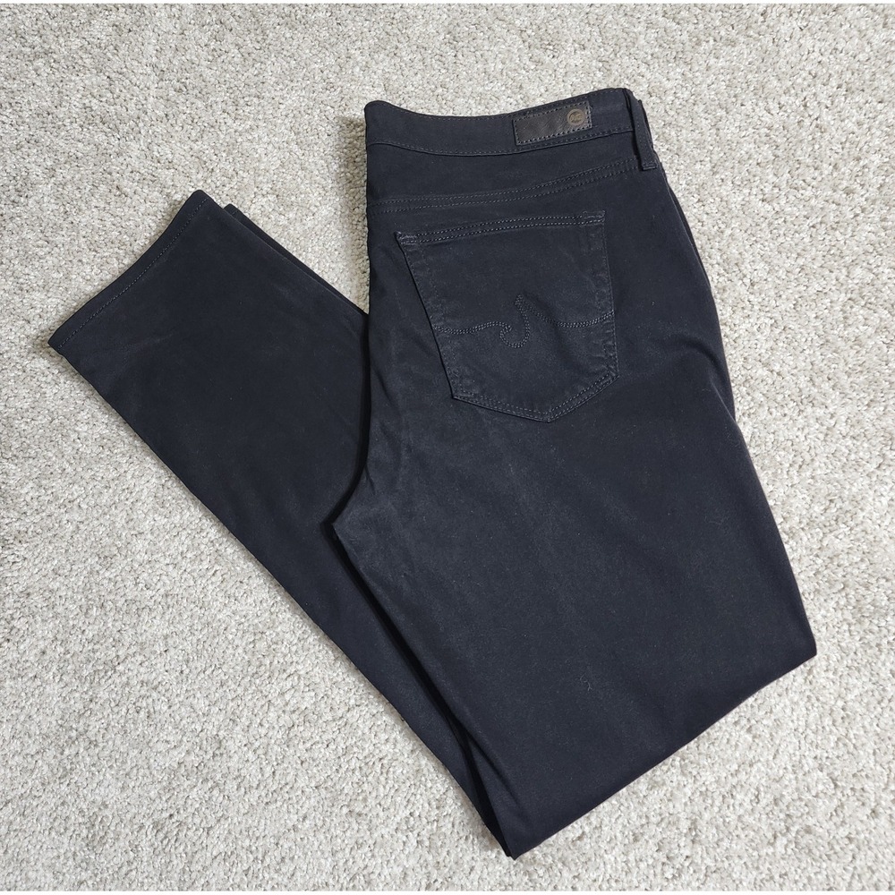AG Adriano Goldschmied The Stevie Ankle Slim Straight Pants Black Size 32R